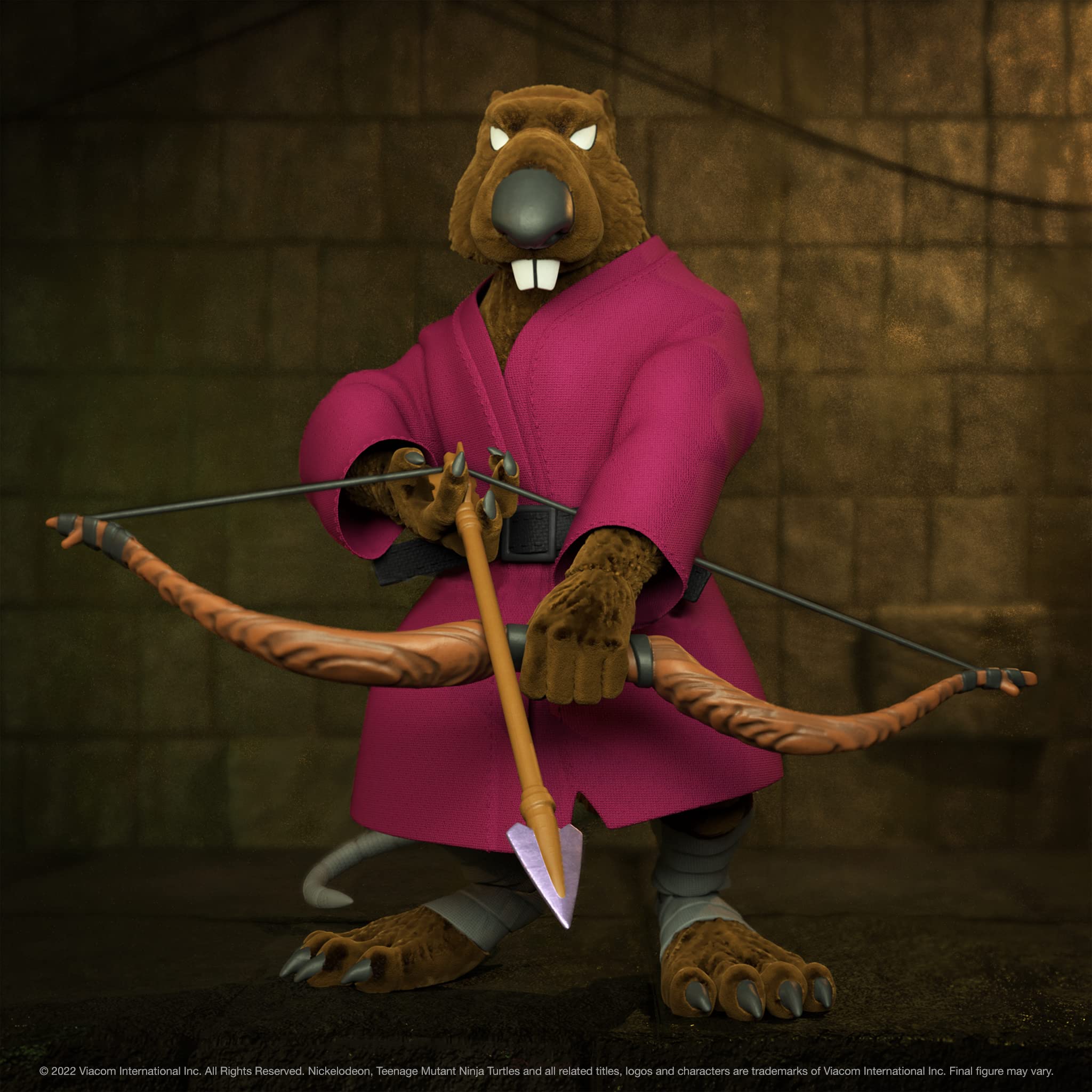 Super7 Teenage Mutant Ninja Turtles Splinter (Flocked) - ULTIMATES! 7 in Action Figure - Image 4