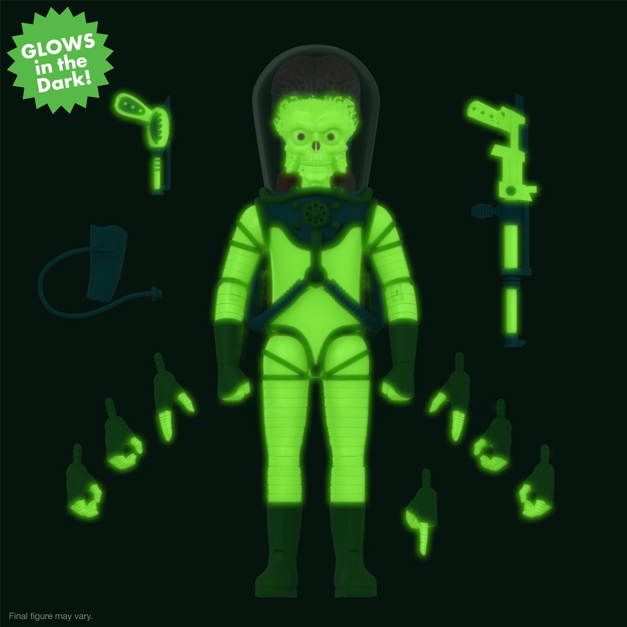 Super7 ULTIMATES! Mars Attacks Martian The Invasion Begins (Glow) - 7" Mars Attacks Action Figure with Accessories - Vintage Collectibles and Retro Toys - Image 5